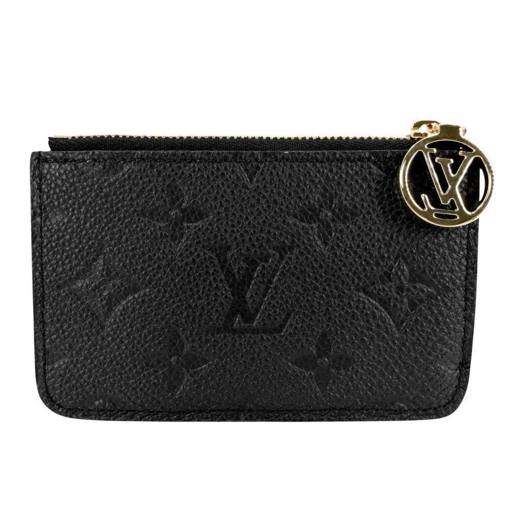 LOUIS VUITTON ルイヴィトン カードケース モノグラムアンプラント ポルト カルト・ロミー 名刺入れ 定期入れ パスケース コインケース ブラック 黒 小物 M81883 ゴールド金具 レディース【中古品】