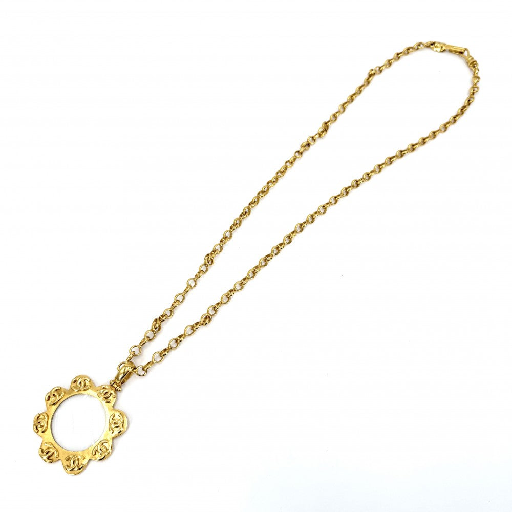 CHANEL シャネル ネックレス ロングネックレス ペンダント ルーペ ココマーク ヴィンテージ アクセサリー GP 96P レディース 約102.4g 1996年【中古品】