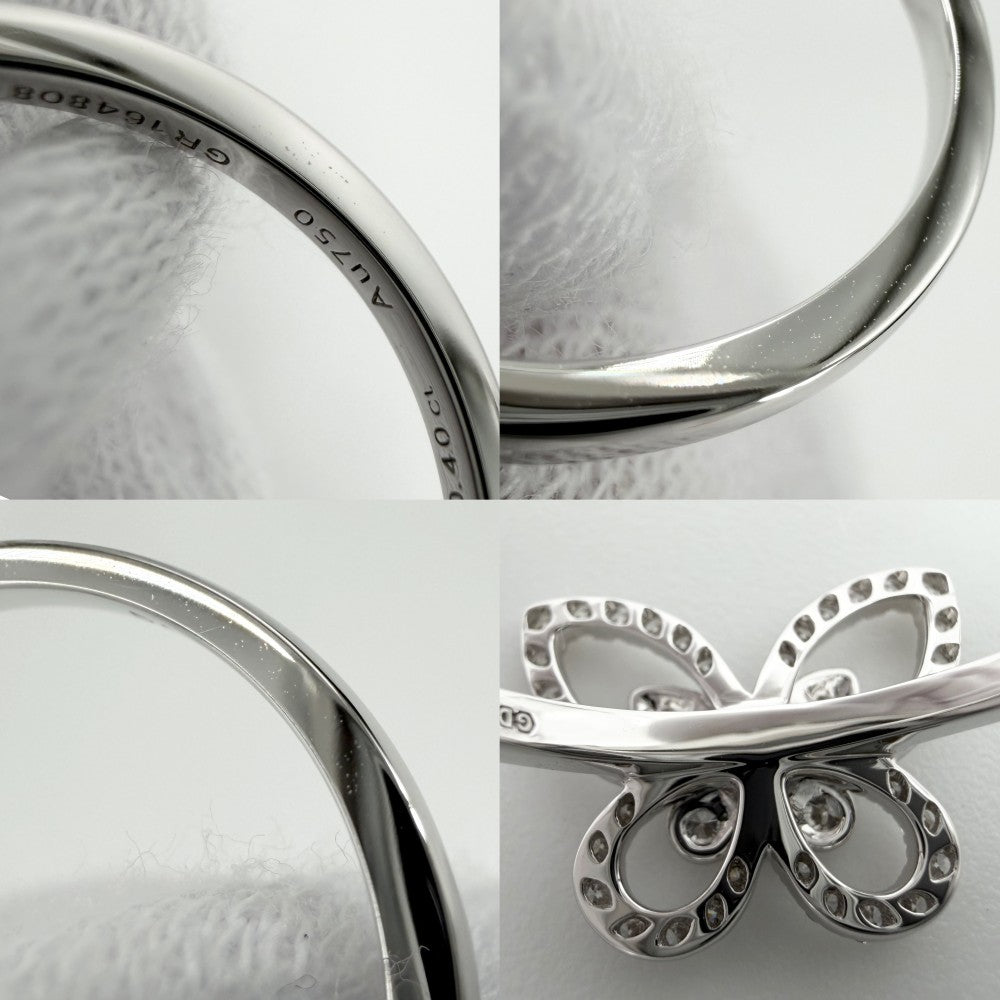 GRAFF グラフ 指輪 バタフライ シルエット ミニリング ジュエリー アクセサリー 18金WG Au750 K18ホワイトゴールド ダイヤモンド0.40ct 約12号 レディース 約3.1g【中古品】