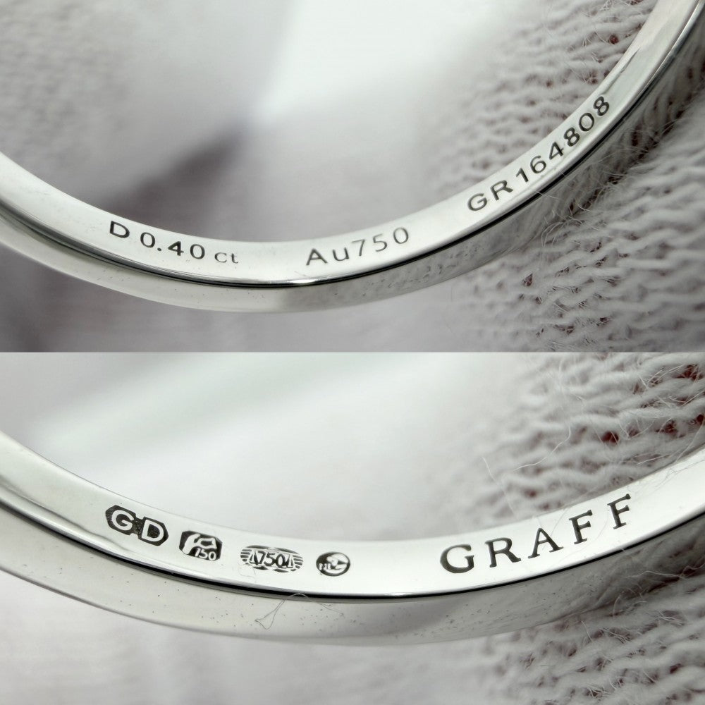 GRAFF グラフ 指輪 バタフライ シルエット ミニリング ジュエリー アクセサリー 18金WG Au750 K18ホワイトゴールド ダイヤモンド0.40ct 約12号 レディース 約3.1g【中古品】