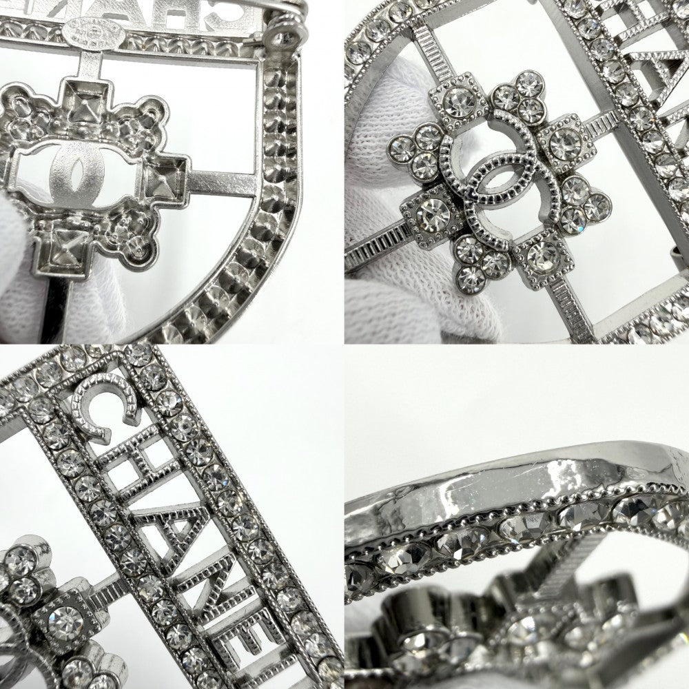 CHANEL シャネル ブローチ エンブレム ココマーク アクセサリー ラインストーン D21K シルバー レディース 約10.6g 2021年【中古品】