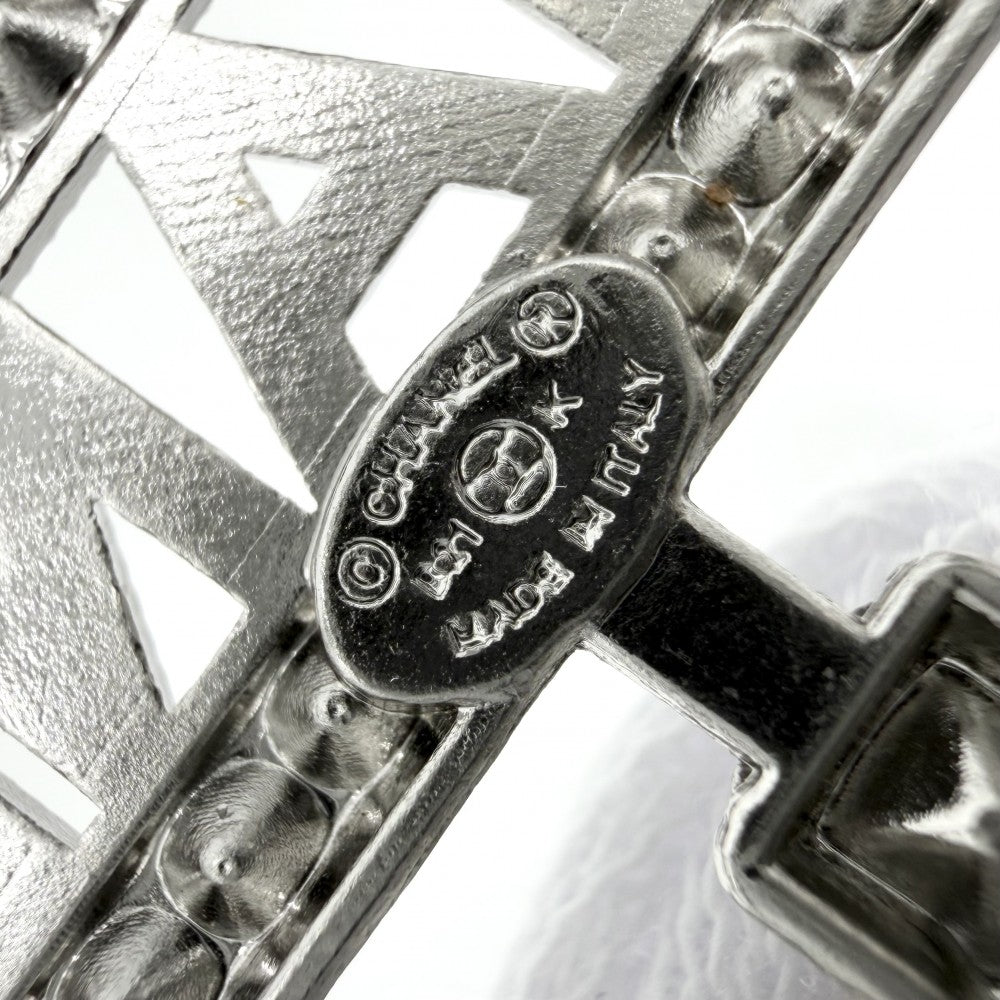 CHANEL シャネル ブローチ エンブレム ココマーク アクセサリー ラインストーン D21K シルバー レディース 約10.6g 2021年【中古品】