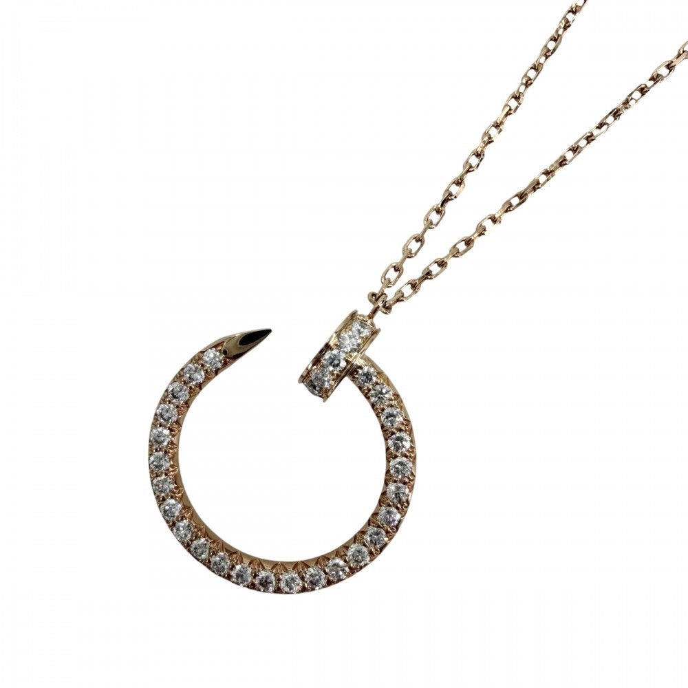 CARTIER カルティエ ネックレス ジュストアンクル ペンダント ジュエリー 釘 18金PG Au750 アクセサリー K18ピンクゴールド ダイヤモンド レディース 約5.5g【中古品】