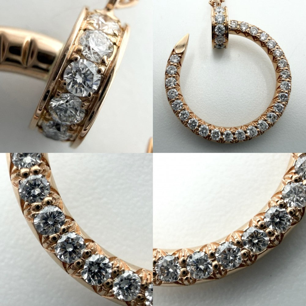 CARTIER カルティエ ネックレス ジュストアンクル ペンダント ジュエリー 釘 18金PG Au750 アクセサリー K18ピンクゴールド ダイヤモンド レディース 約5.5g【中古品】