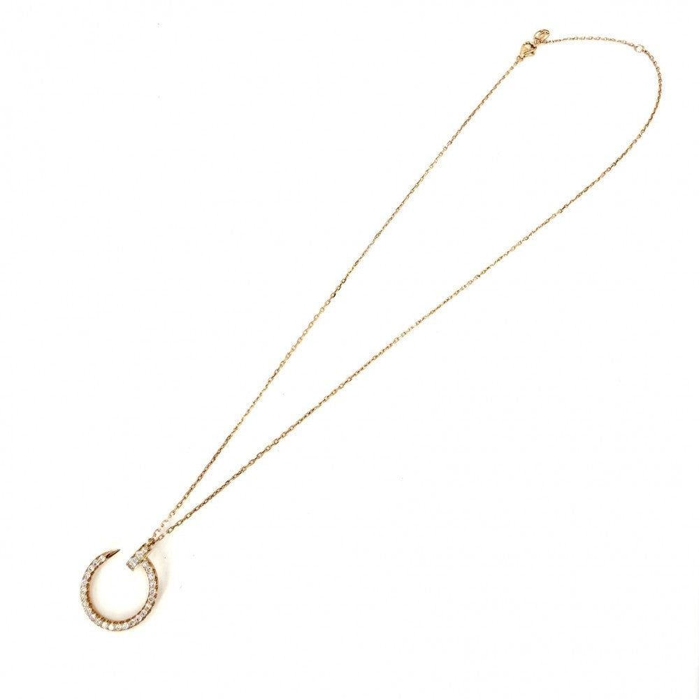 CARTIER カルティエ ネックレス ジュストアンクル ペンダント ジュエリー 釘 18金PG Au750 アクセサリー K18ピンクゴールド ダイヤモンド レディース 約5.5g【中古品】