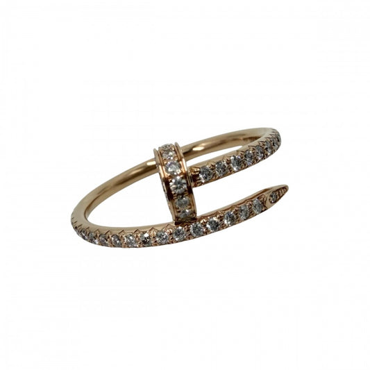 CARTIER カルティエ 指輪 ジュストアンクル リング アクセサリー ジュエリー セミパヴェ 18金PG Au750 釘 53サイズ K18ピンクゴールド ダイヤモンド 約12.5号 レディース 約2.7g【中古品】
