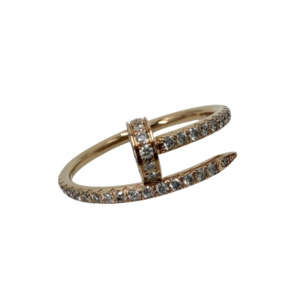 CARTIER カルティエ 指輪 ジュストアンクル リング アクセサリー ジュエリー セミパヴェ 18金PG Au750 釘 53サイズ K18ピンクゴールド ダイヤモンド 約12.5号 レディース 約2.7g【中古品】