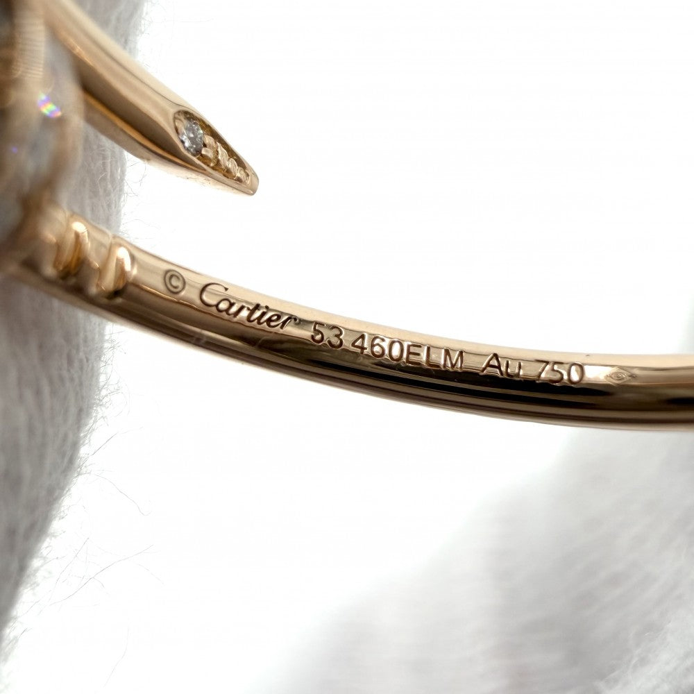 CARTIER カルティエ 指輪 ジュストアンクル リング アクセサリー ジュエリー セミパヴェ 18金PG Au750 釘 53サイズ K18ピンクゴールド ダイヤモンド 約12.5号 レディース 約2.7g【中古品】