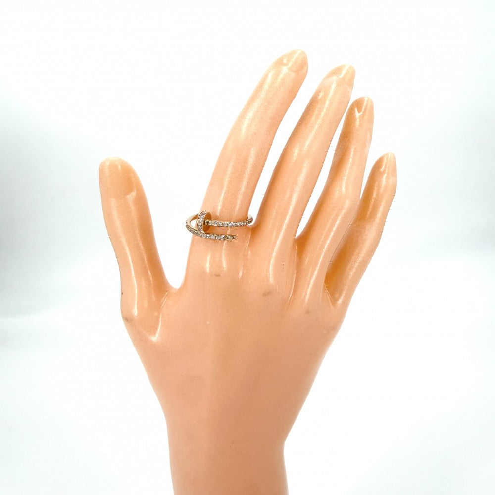 CARTIER カルティエ 指輪 ジュストアンクル リング アクセサリー ジュエリー セミパヴェ 18金PG Au750 釘 53サイズ K18ピンクゴールド ダイヤモンド 約12.5号 レディース 約2.7g【中古品】
