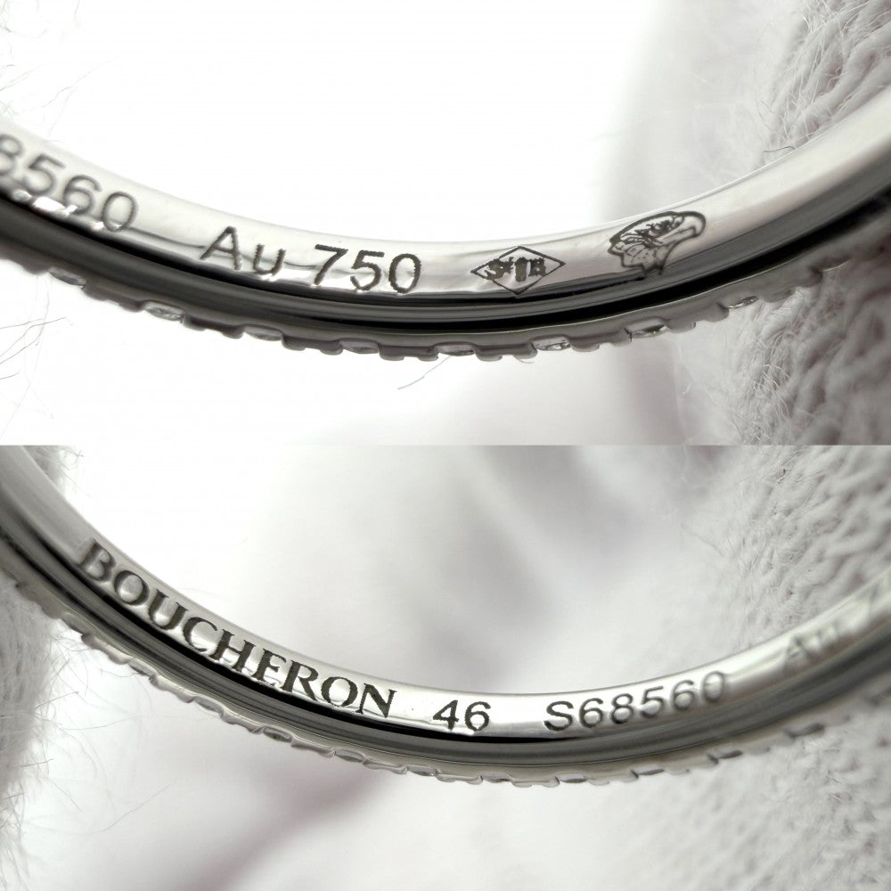 Boucheron ブシュロン 指輪 エピュール リング フルエタニティ アクセサリー ジュエリー 46サイズ 18金WG 750 K18ホワイトゴールド 約6号 シルバー レディース 約1.1g【中古品】