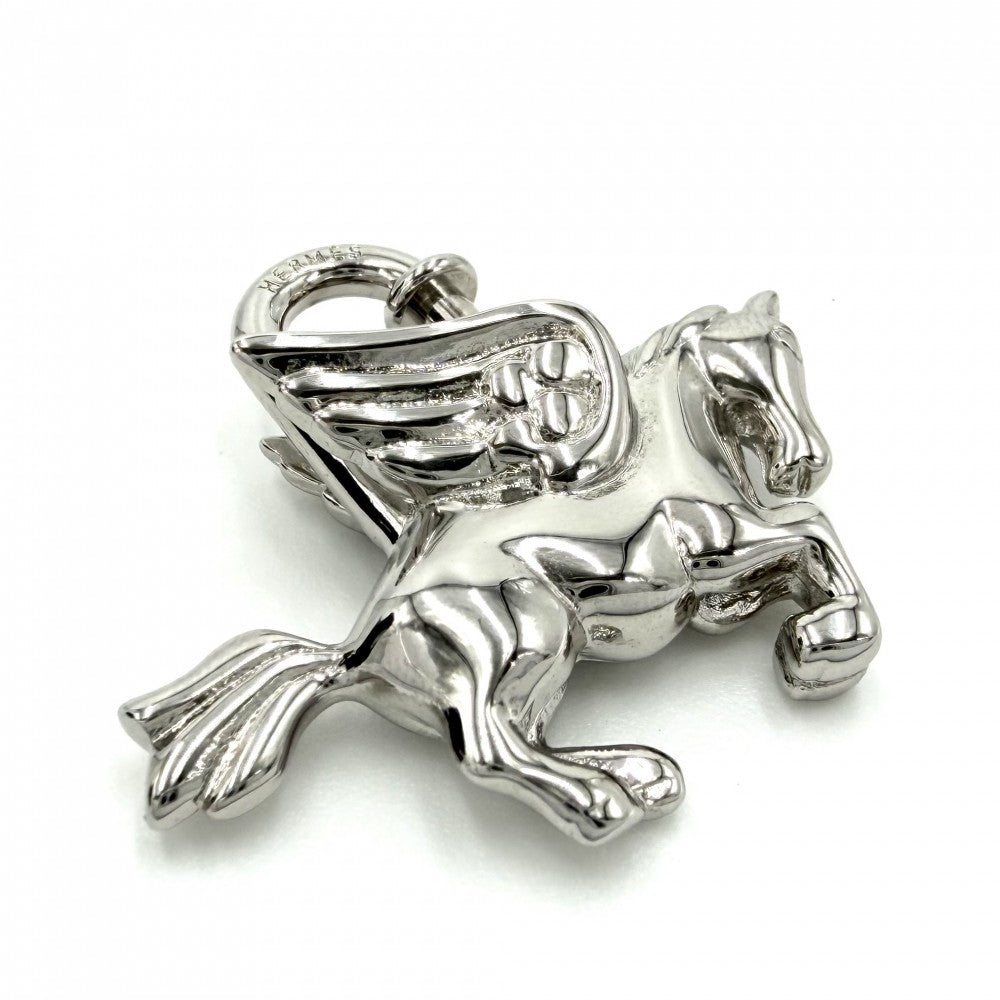 HERMES エルメス キーホルダー カデナ チャーム ペガサス メンズ レディース シルバー ユニセックス 約13.5g【中古品】