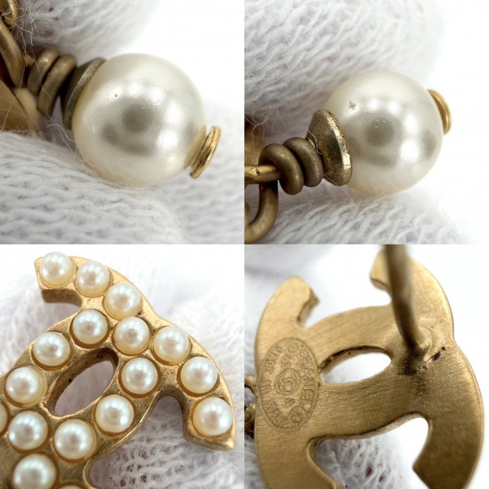 CHANEL シャネル ピアス ココマーク アクセサリー スイング ゴールド GP フェイクパール 03A レディース 約3.1g 2003年【中古品】