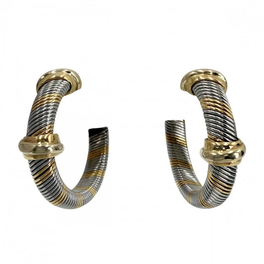 CARTIER カルティエ ピアス オールエア シエール ねじ アクセサリー ジュエリー Au750 18金YG K18イエローゴールド ステンレススチール レディース 約10.5g【中古品】