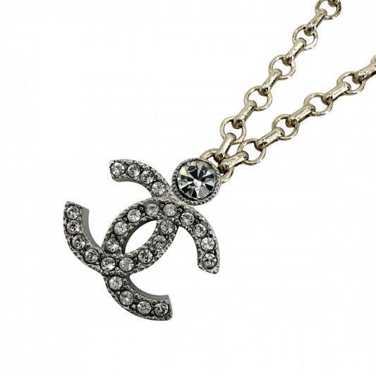 CHANEL シャネル ネックレス ココマーク ペンダント アクセサリー GP ラインストーン I23K ゴールド レディース 約10.3g 2023年【中古品】