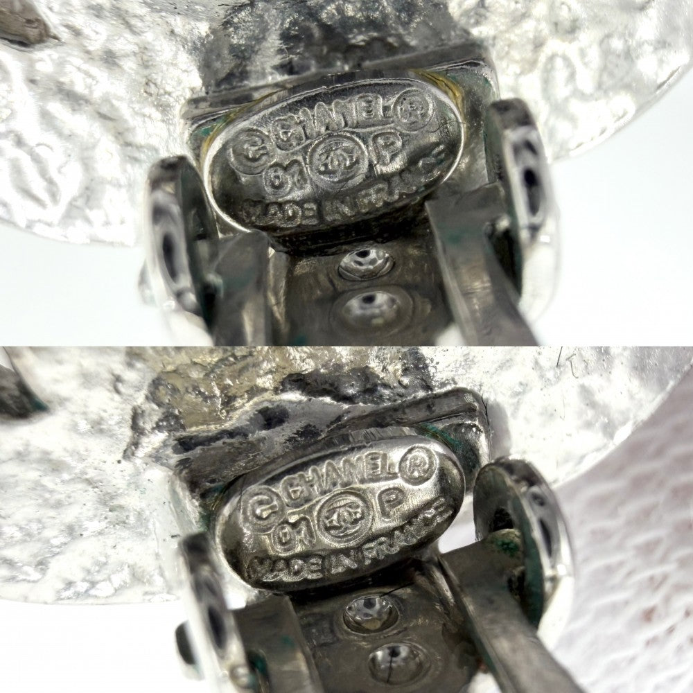 CHANEL シャネル イヤリング ココマーク アクセサリー ラインストーン 01P シルバー レディース 約7.0g 2001年【中古品】