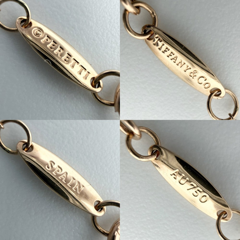 TIFFANY&Co. ティファニー ネックレス エルサペレッティ オープンハート 18金 Au750 PG ジュエリー アクセサリー K18ピンクゴールド レディース 約1.5g【中古品】