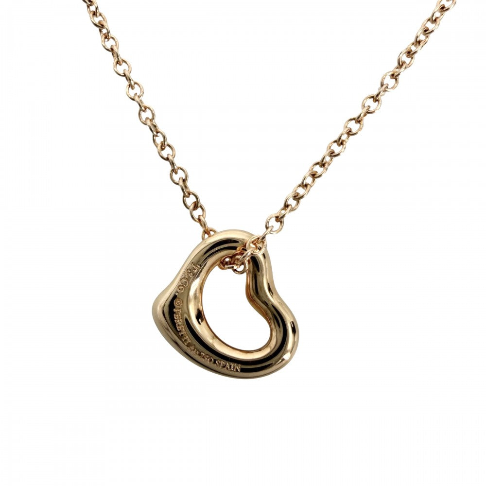 TIFFANY&Co. ティファニー ネックレス エルサペレッティ オープンハート 18金 Au750 PG ジュエリー アクセサリー K18ピンクゴールド レディース 約1.5g【中古品】