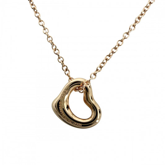 TIFFANY&Co. ティファニー ネックレス エルサペレッティ オープンハート 18金 Au750 PG ジュエリー アクセサリー K18ピンクゴールド レディース 約1.5g【中古品】