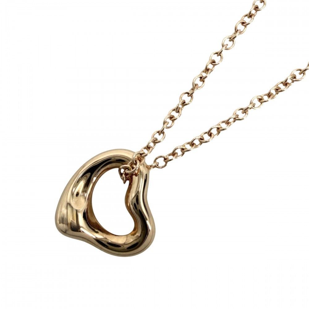 TIFFANY&Co. ティファニー ネックレス エルサペレッティ オープンハート 18金 Au750 PG ジュエリー アクセサリー K18ピンクゴールド レディース 約1.5g【中古品】