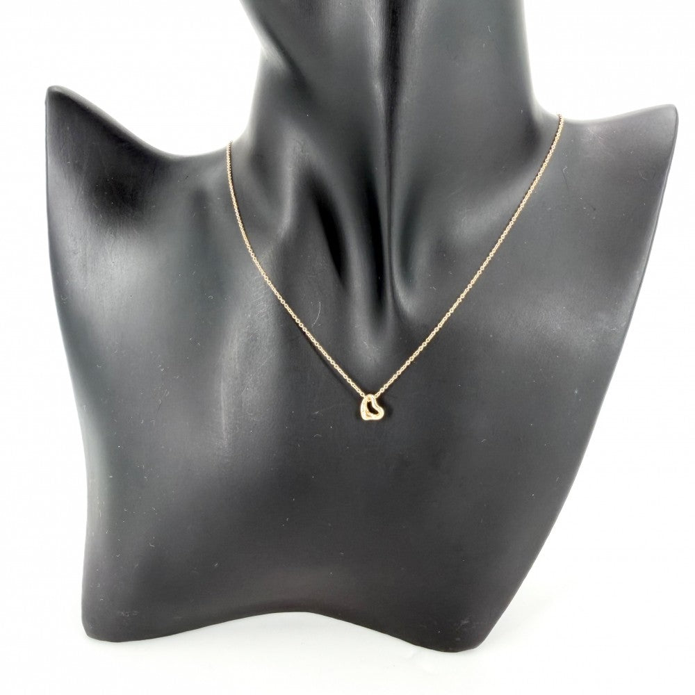 TIFFANY&Co. ティファニー ネックレス エルサペレッティ オープンハート 18金 Au750 PG ジュエリー アクセサリー K18ピンクゴールド レディース 約1.5g【中古品】