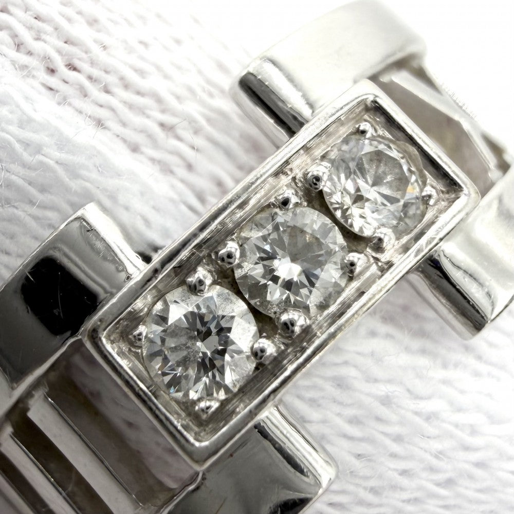 TIFFANY&Co. ティファニー 指輪 アトラス オープン リング ジュエリー アクセサリー Au750 18金WG K18ホワイトゴールド ダイヤモンド 約12.5号 レディース 約7.4g【中古品】