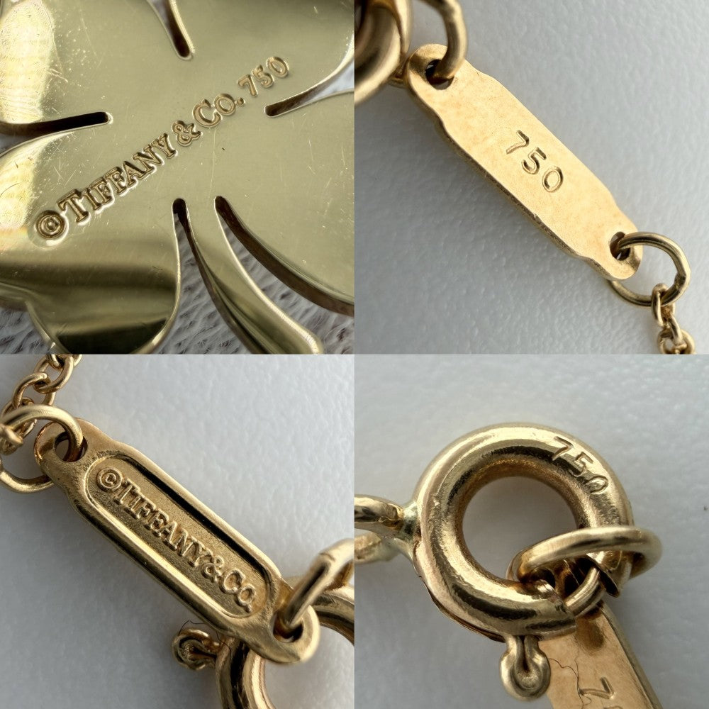 TIFFANY&Co. ティファニー ネックレス クローバー 18金YG Au750 ジュエリー アクセサリー K18イエローゴールド レディース 約5.1g【中古品】
