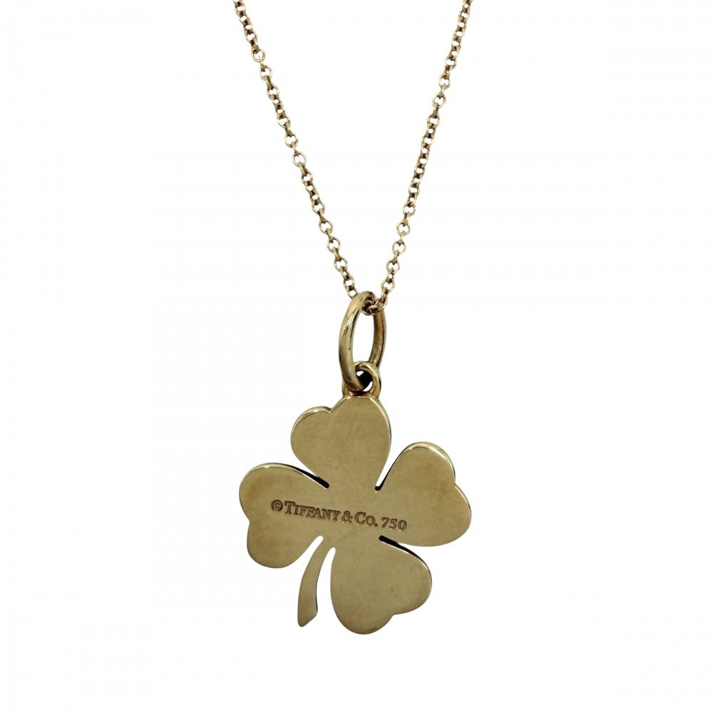 TIFFANY&Co. ティファニー ネックレス クローバー 18金YG Au750 ジュエリー アクセサリー K18イエローゴールド レディース 約5.1g【中古品】