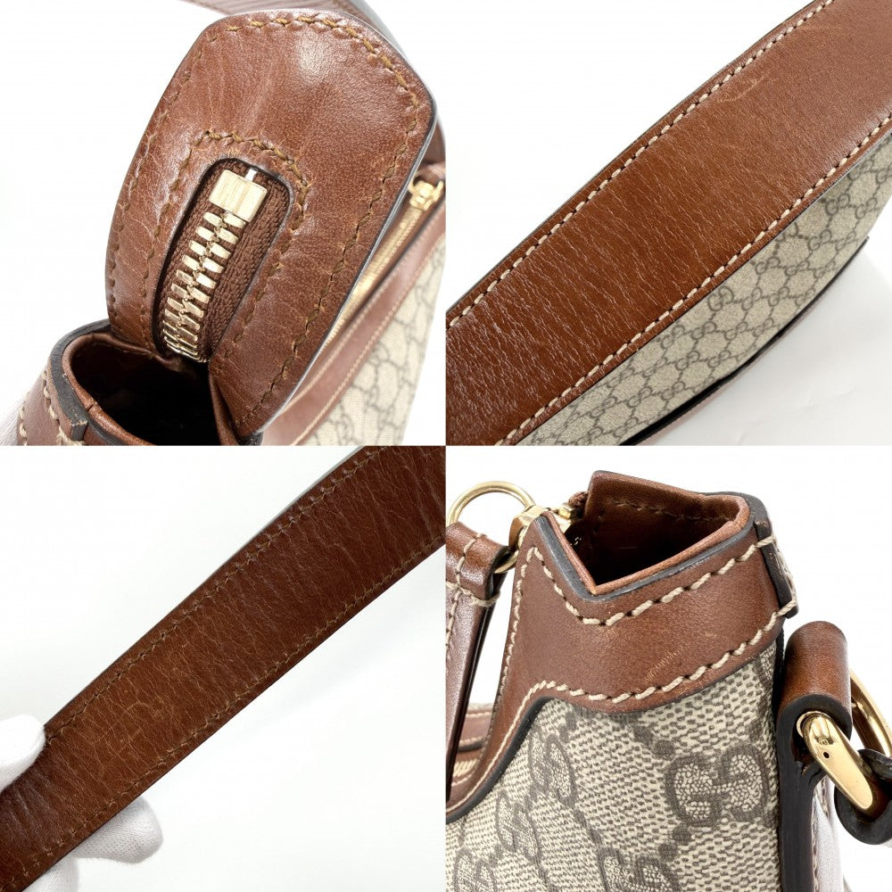 GUCCI グッチ 2WAY ホーボーバッグ ハンドバッグ ショルダーバッグ 414930 GGスプリームキャンバス レザー ベージュ ブラウン 茶 ゴールド金具 レディース【中古品】