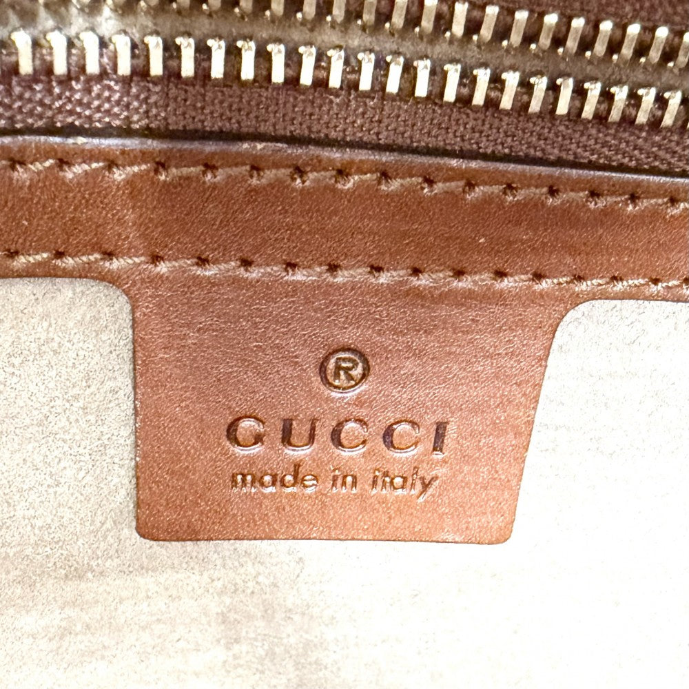 GUCCI グッチ 2WAY ホーボーバッグ ハンドバッグ ショルダーバッグ 414930 GGスプリームキャンバス レザー ベージュ ブラウン 茶 ゴールド金具 レディース【中古品】