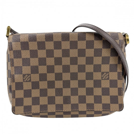 LOUIS VUITTON ルイヴィトン ショルダーバッグ ミュゼットタンゴ ロングショルダー N51301 ダミエキャンバス ブラウン 茶 ゴールド金具 レディース【中古品】
