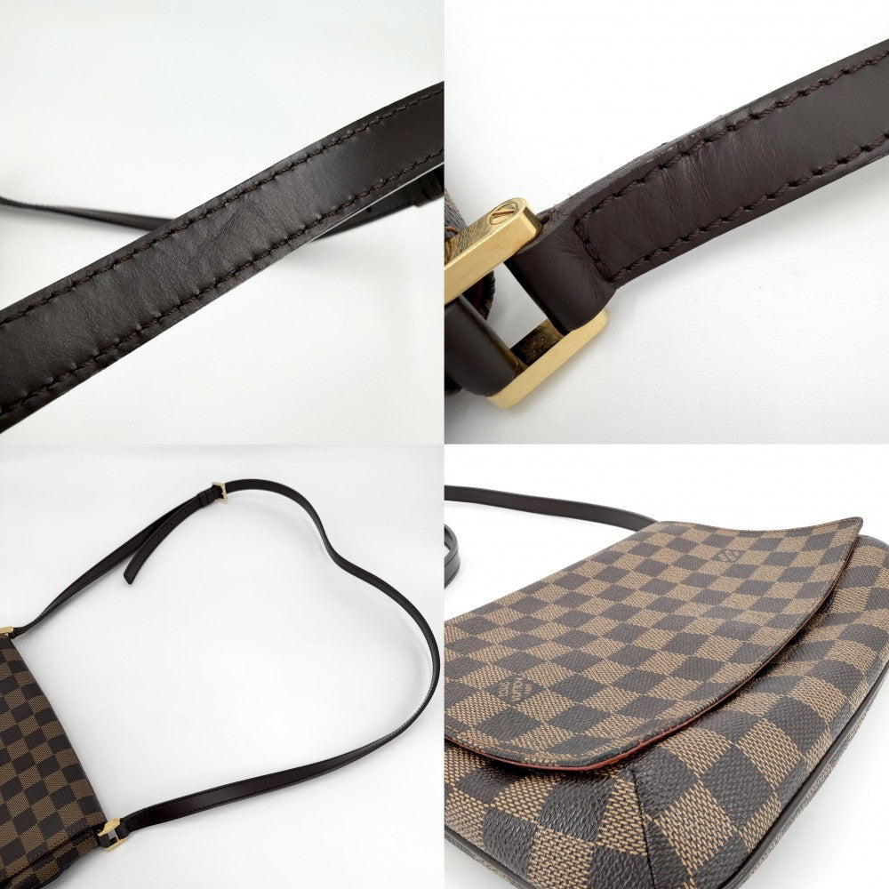 LOUIS VUITTON ルイヴィトン ショルダーバッグ ミュゼットタンゴ ロングショルダー N51301 ダミエキャンバス ブラウン 茶 ゴールド金具 レディース【中古品】