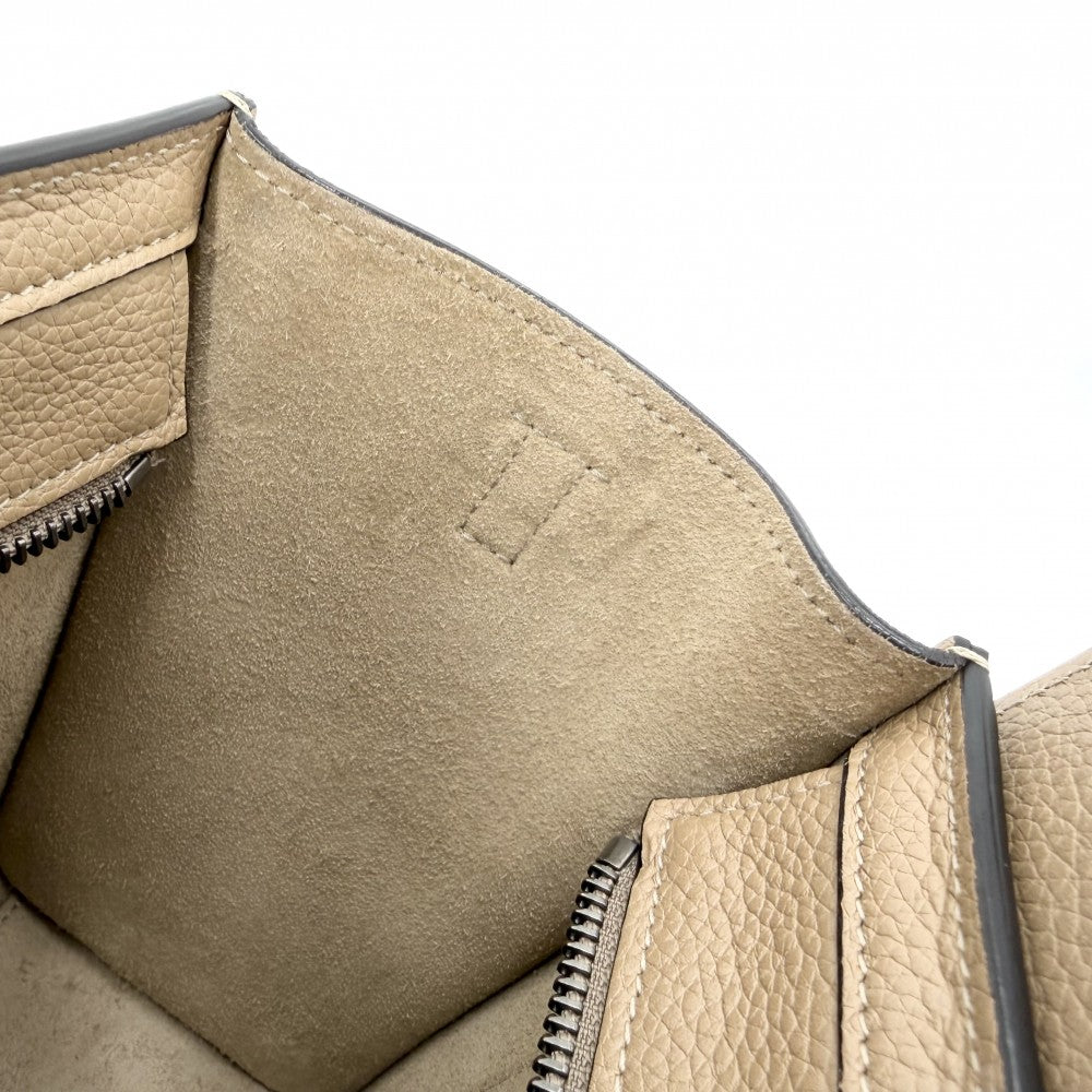 CELINE セリーヌ 2WAY ラゲージ ナノ ハンドバッグ ショルダーバッグ 189243DRU レザー ブラウン 茶 シルバー金具 レディース【中古品】