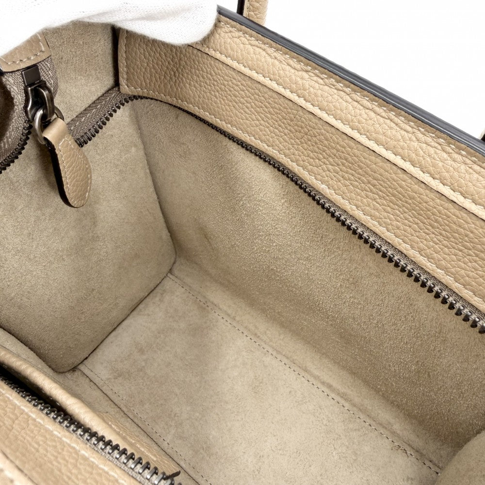 CELINE セリーヌ 2WAY ラゲージ ナノ ハンドバッグ ショルダーバッグ 189243DRU レザー ブラウン 茶 シルバー金具 レディース【中古品】