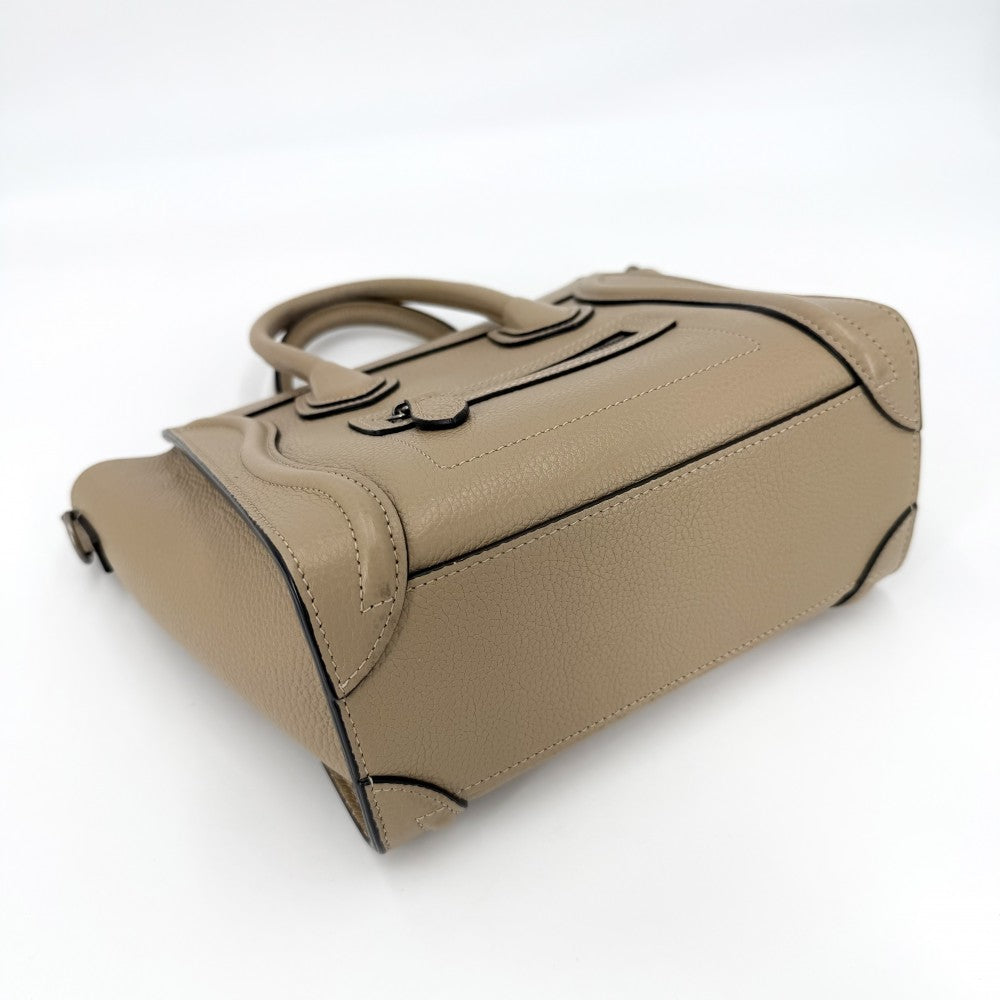 CELINE セリーヌ 2WAY ラゲージ ナノ ハンドバッグ ショルダーバッグ 189243DRU レザー ブラウン 茶 シルバー金具 レディース【中古品】