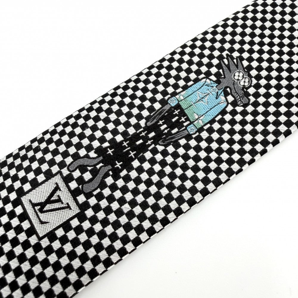 LOUIS VUITTON ルイヴィトン ネクタイ ダミエ クラヴァット･LVフレンズ ファッションアイテム ビジネス MP2962 シルク ブラック 黒 グレー メンズ【中古品】