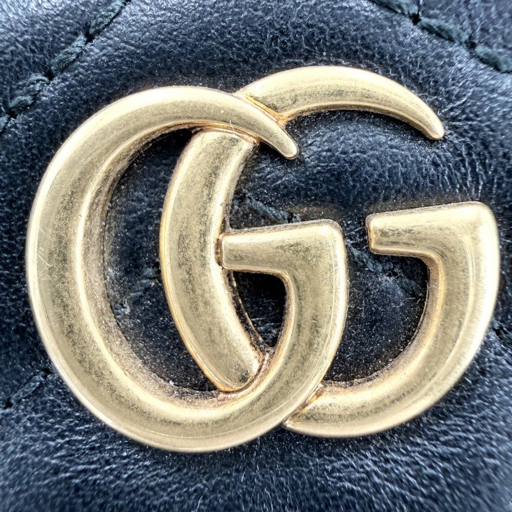 GUCCI グッチ ショルダーバッグ GGマーモント キルティング かばん 鞄 523369 レザー ブラック 黒 ゴールド金具 ユニセックス【中古品】