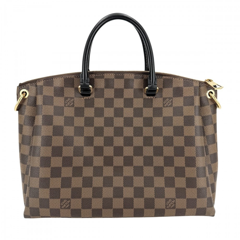 LOUIS VUITTON ルイヴィトン 2WAY ダミエ オデオントートMM ハンドバッグ ショルダーバッグ ブラウン 茶 N45283 ゴールド金具 レディース【中古品】