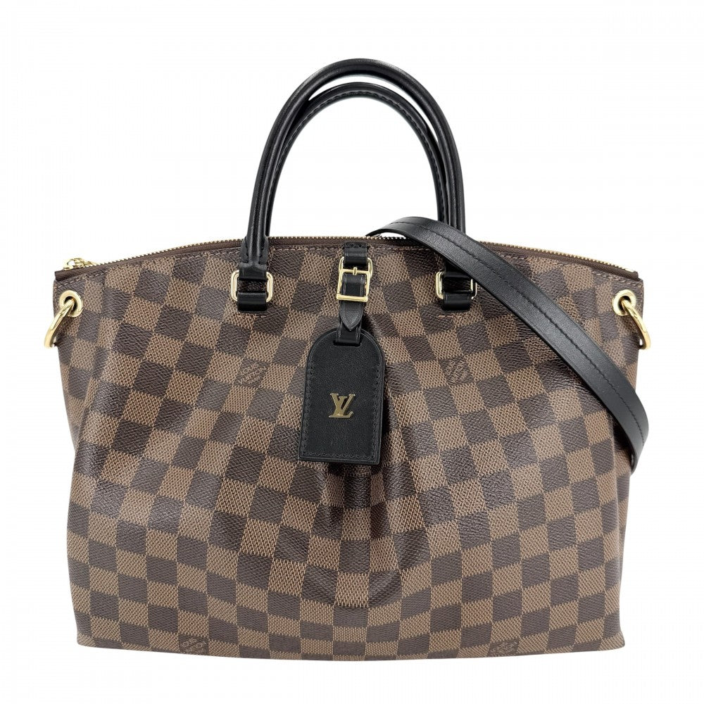 LOUIS VUITTON ルイヴィトン 2WAY ダミエ オデオントートMM ハンドバッグ ショルダーバッグ ブラウン 茶 N45283 ゴールド金具 レディース【中古品】
