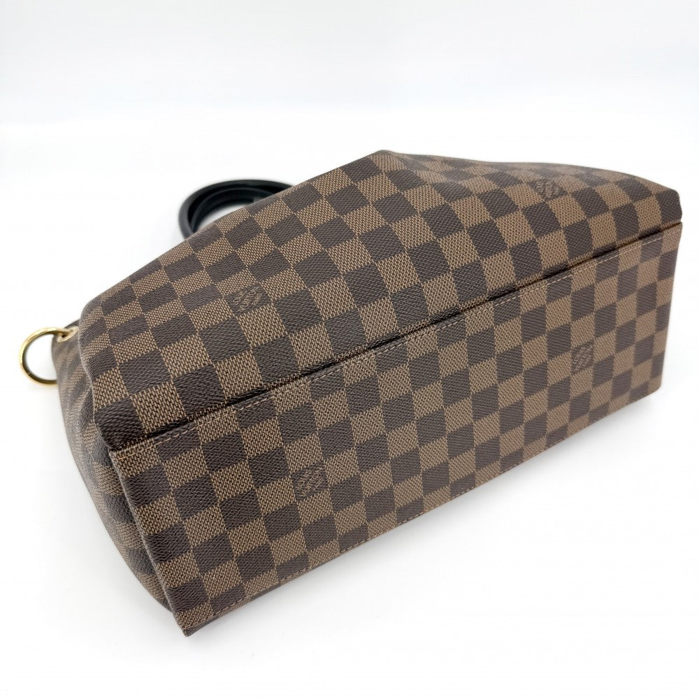 LOUIS VUITTON ルイヴィトン 2WAY ダミエ オデオントートMM ハンドバッグ ショルダーバッグ ブラウン 茶 N45283 ゴールド金具 レディース【中古品】