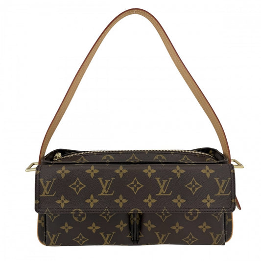 LOUIS VUITTON ルイヴィトン ショルダーバッグ ヴィバシテMM ハンドバッグ M51164 モノグラムキャンバス ブラウン 茶 ゴールド金具 レディース【中古品】