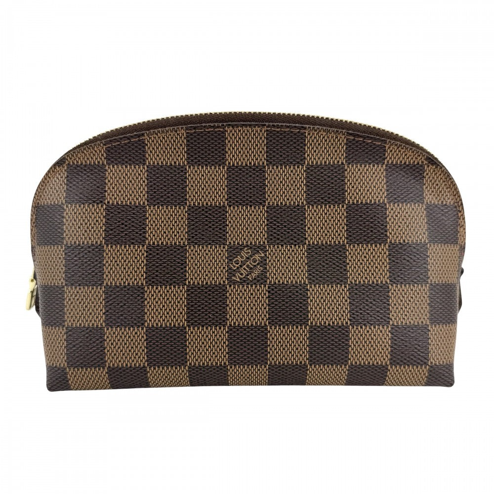 LOUIS VUITTON ルイヴィトン ポーチ ダミエ ポシェットコスメティックPM 化粧ポーチ 小物入れ アクセサリーポーチ N47516 ブラウン 茶 ゴールド金具 レディース【中古品】
