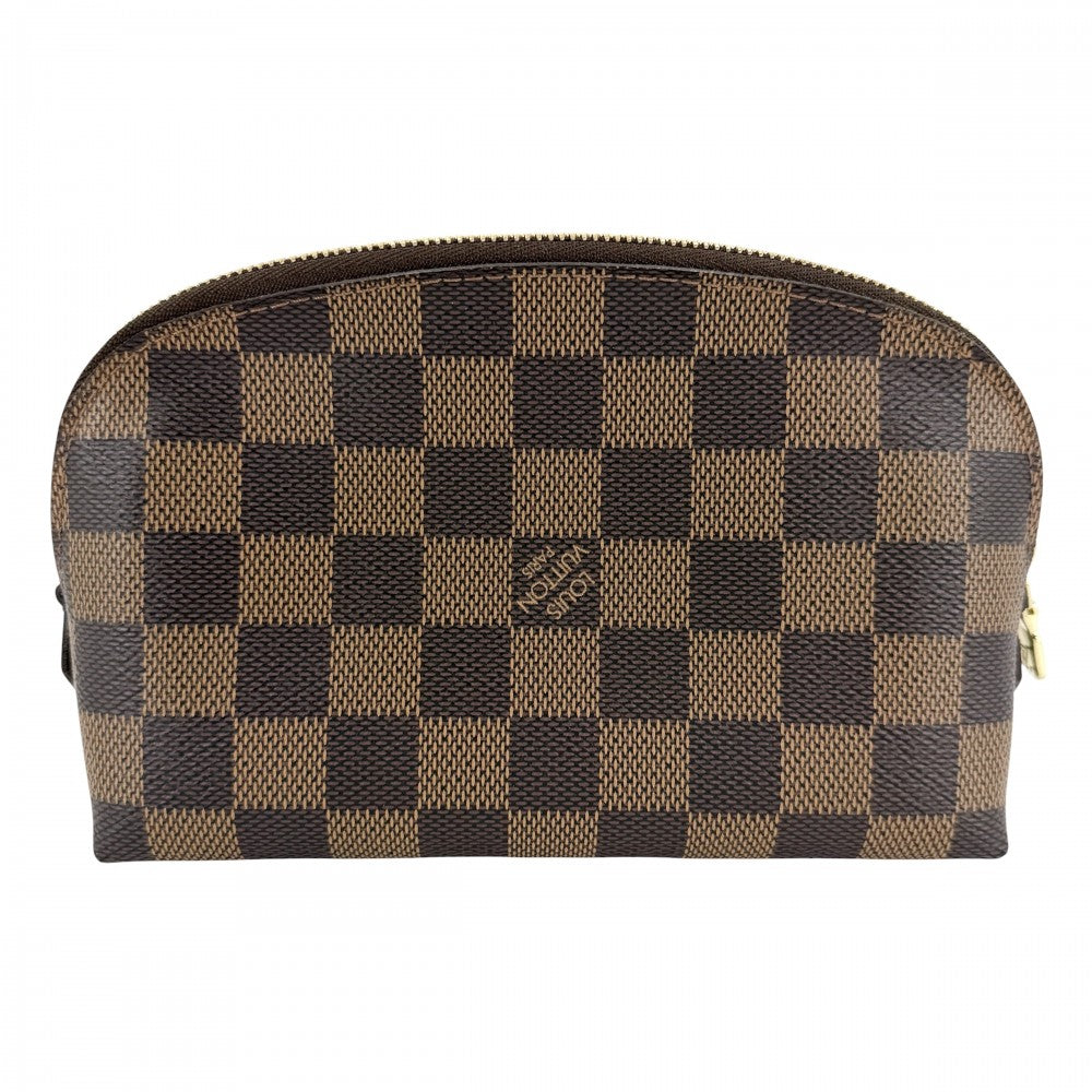 LOUIS VUITTON ルイヴィトン ポーチ ダミエ ポシェットコスメティックPM 化粧ポーチ 小物入れ アクセサリーポーチ N47516 ブラウン 茶 ゴールド金具 レディース【中古品】