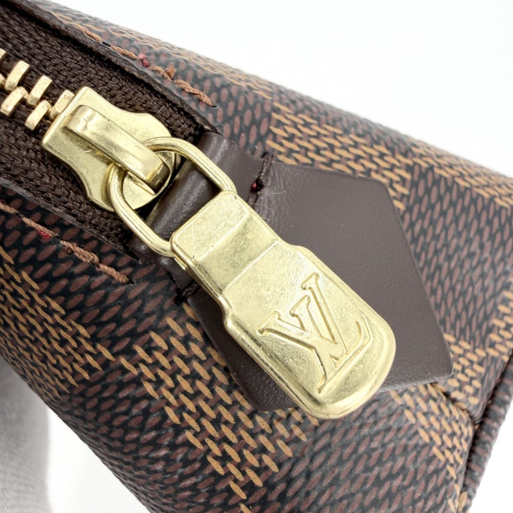 LOUIS VUITTON ルイヴィトン ポーチ ダミエ ポシェットコスメティックPM 化粧ポーチ 小物入れ アクセサリーポーチ N47516 ブラウン 茶 ゴールド金具 レディース【中古品】