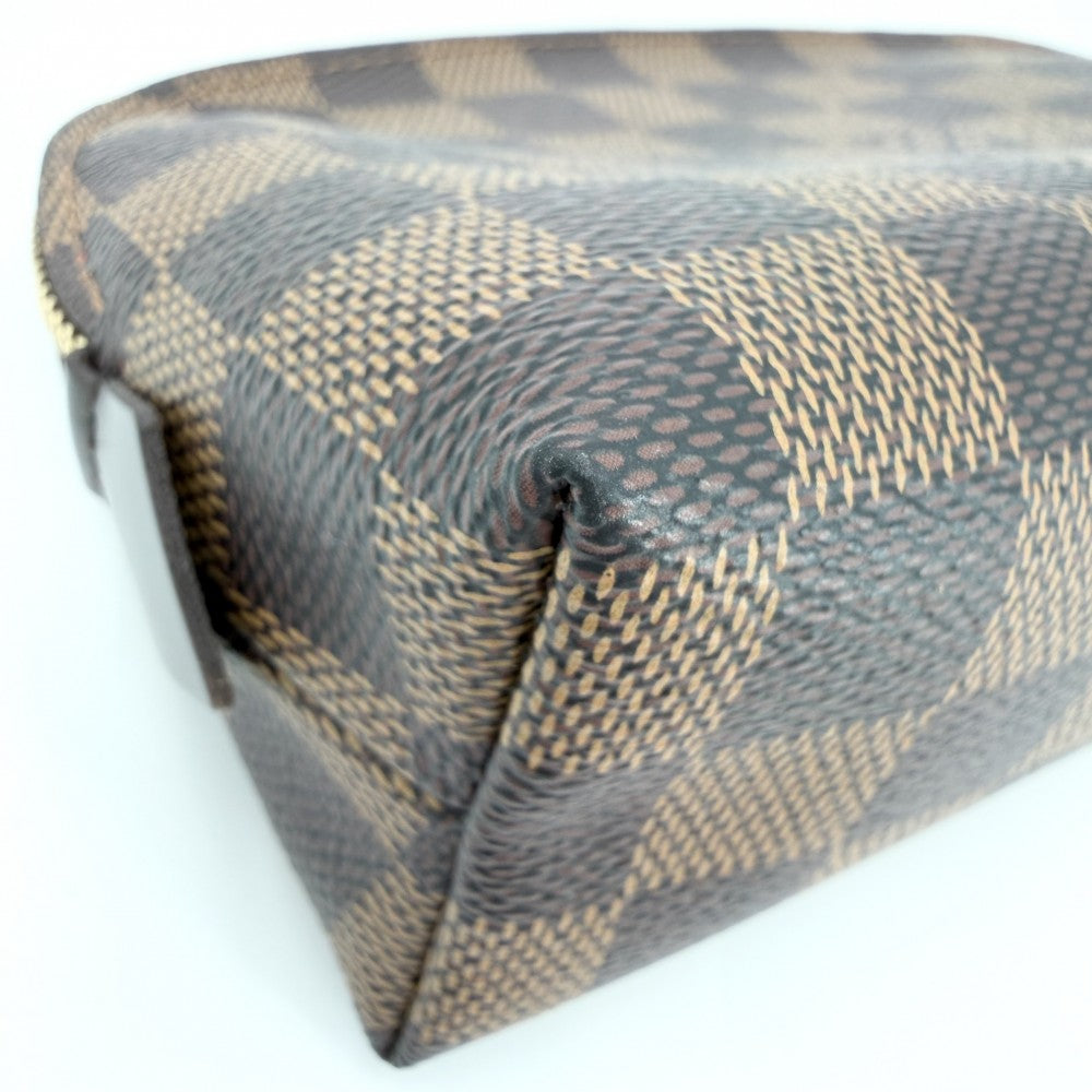 LOUIS VUITTON ルイヴィトン ポーチ ダミエ ポシェットコスメティックPM 化粧ポーチ 小物入れ アクセサリーポーチ N47516 ブラウン 茶 ゴールド金具 レディース【中古品】