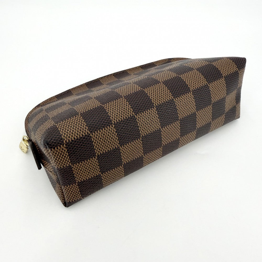 LOUIS VUITTON ルイヴィトン ポーチ ダミエ ポシェットコスメティックPM 化粧ポーチ 小物入れ アクセサリーポーチ N47516 ブラウン 茶 ゴールド金具 レディース【中古品】