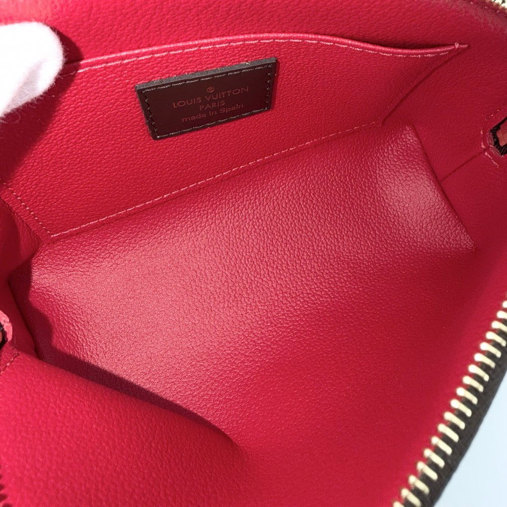 LOUIS VUITTON ルイヴィトン ポーチ ダミエ ポシェットコスメティックPM 化粧ポーチ 小物入れ アクセサリーポーチ N47516 ブラウン 茶 ゴールド金具 レディース【中古品】