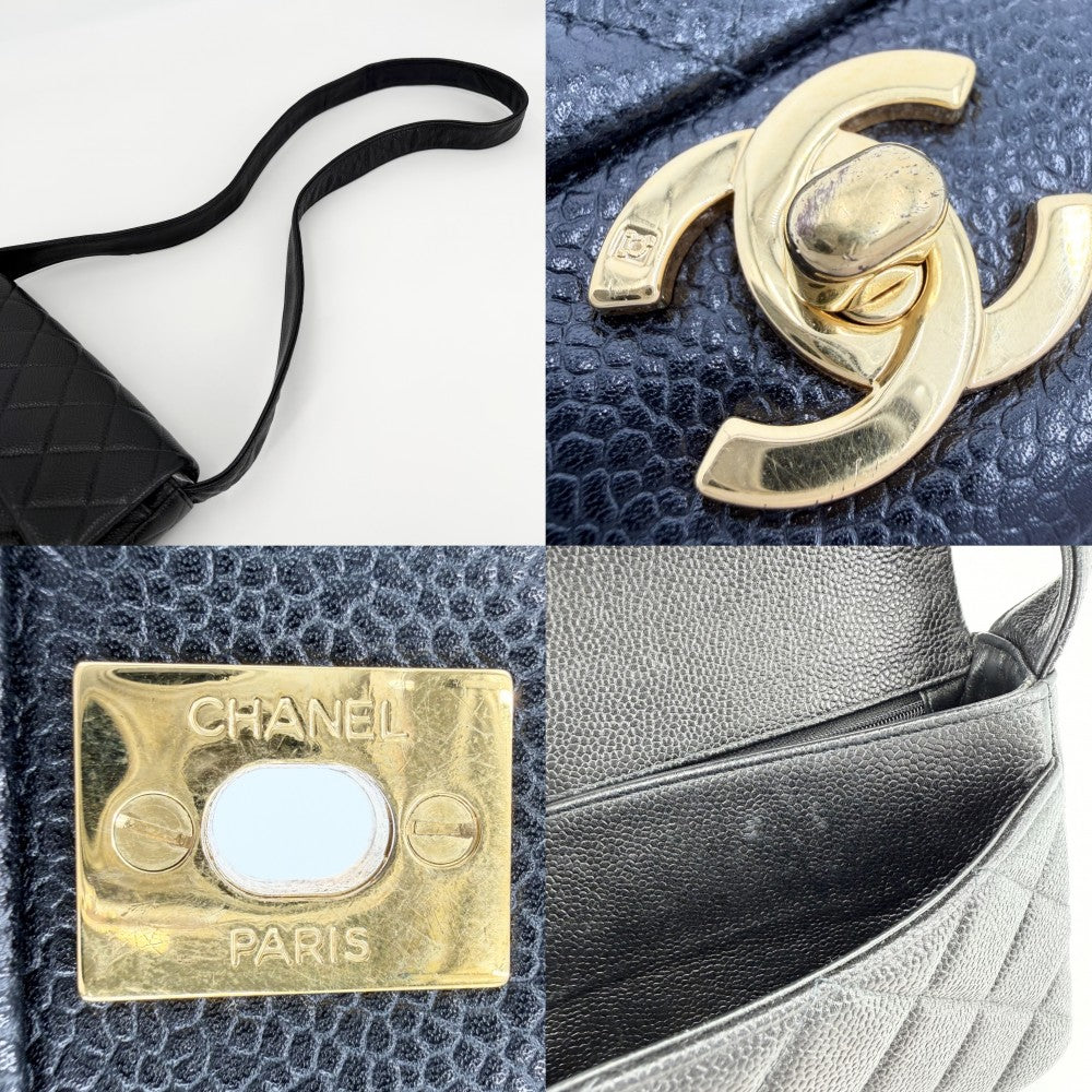 CHANEL シャネル ショルダーバッグ マトラッセ ブラック 黒 ゴールド金具 レディース【中古品】