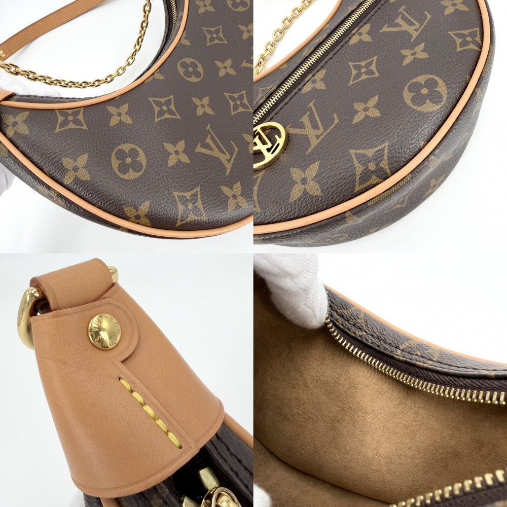 LOUIS VUITTON ルイヴィトン ショルダーバッグ モノグラム ループ 2WAY ハンドバッグ 小さめ かばん 鞄 M81098 ブラウン 茶 ゴールド金具 レディース【中古品】