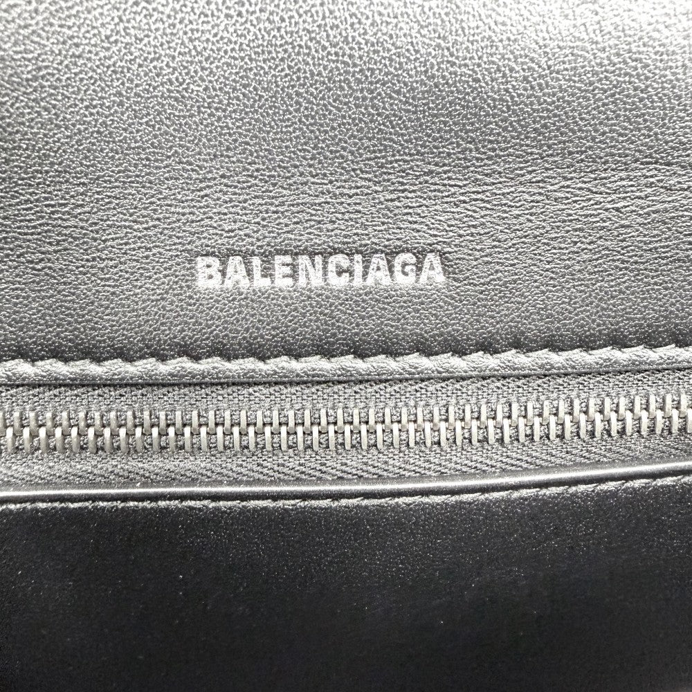 BALENCIAGA バレンシアガ 2WAY アワーグラス　スモール ハンドバッグ ショルダーバッグ HOURGLASS クロコ型押し トップハンドル 593546 レザー ブラック 黒 ブラック金具 レディース【中古品】