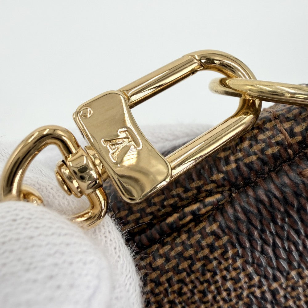 LOUIS VUITTON ルイヴィトン ハンドバッグ ダミエ ミニポシェットアクセソワール イリュストレ MiniPochette Accessoires アクセサリーポーチ N63003 モノグラムキャンバス ブラウン 茶 パープル 紫
 ゴールド金具 レディース【中古品】